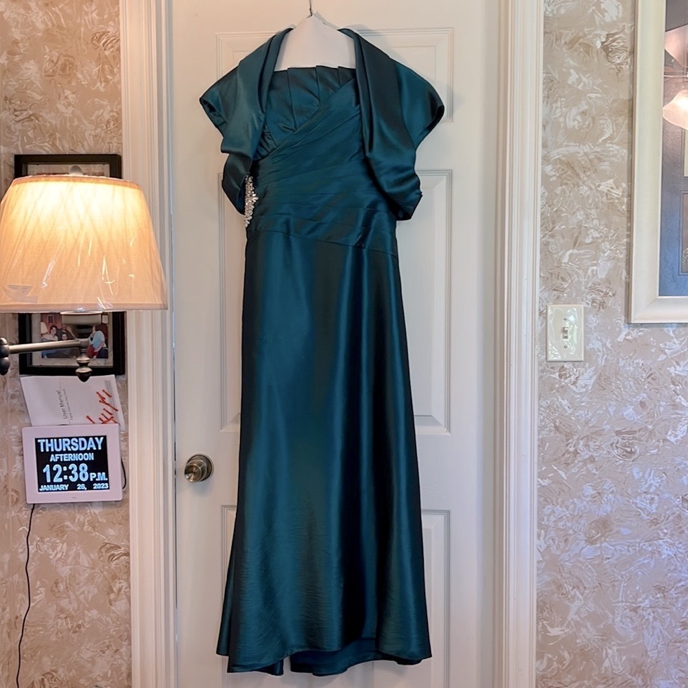Jade Couture Mother of the Bride Teal Gown